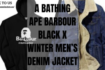 A Bathing Ape Barbour Black Hoodie X Winter Men’s Denim Jacket