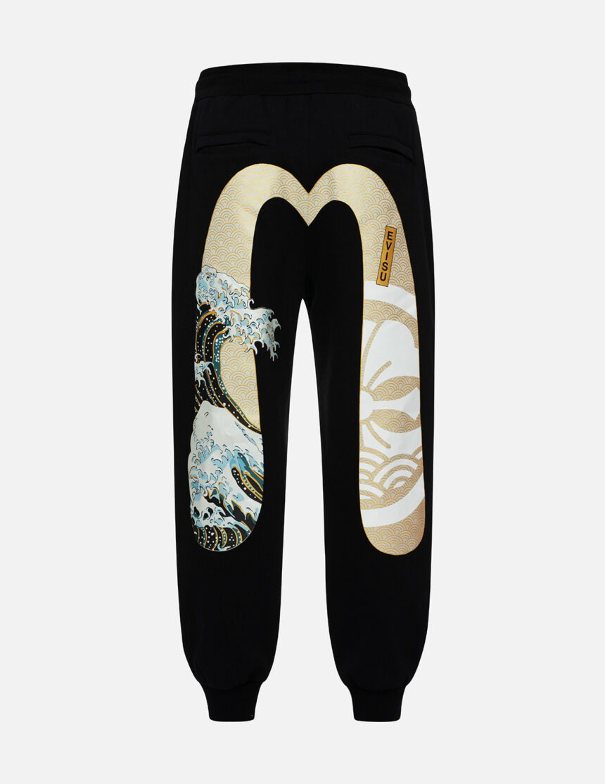 Kamon and The Great Wave Daicock Print Relax Fit Sweatpants