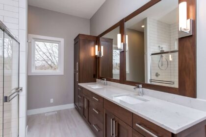 Double sink bathroom vanity in Indianapolis