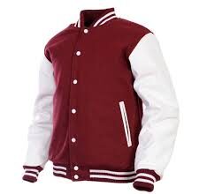 Grab maroon varsity jacket