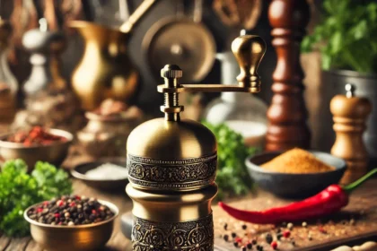 Greek brass pepper mill